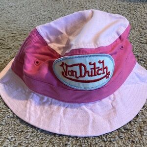 BRAND NEW Von Dutch Two-Tone Pink Bucket Hat